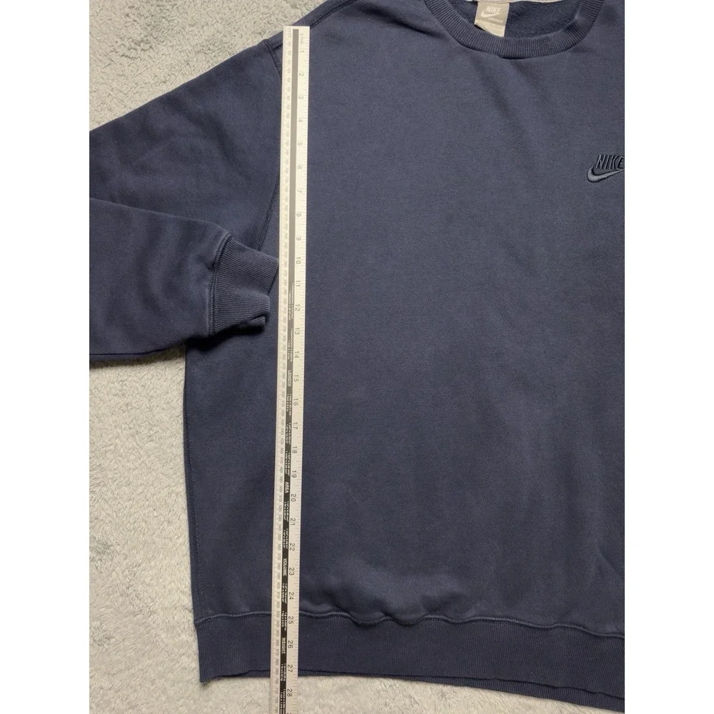 Vintage Y2K Nike Spellout Swoosh Logo Crewneck Sweatshirt Men's XL Pullover Navy